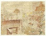 Peter Severin Kroyer marie og vibeke kroyer ved chatollet i hjemmet ved skagen plantage oil on canvas